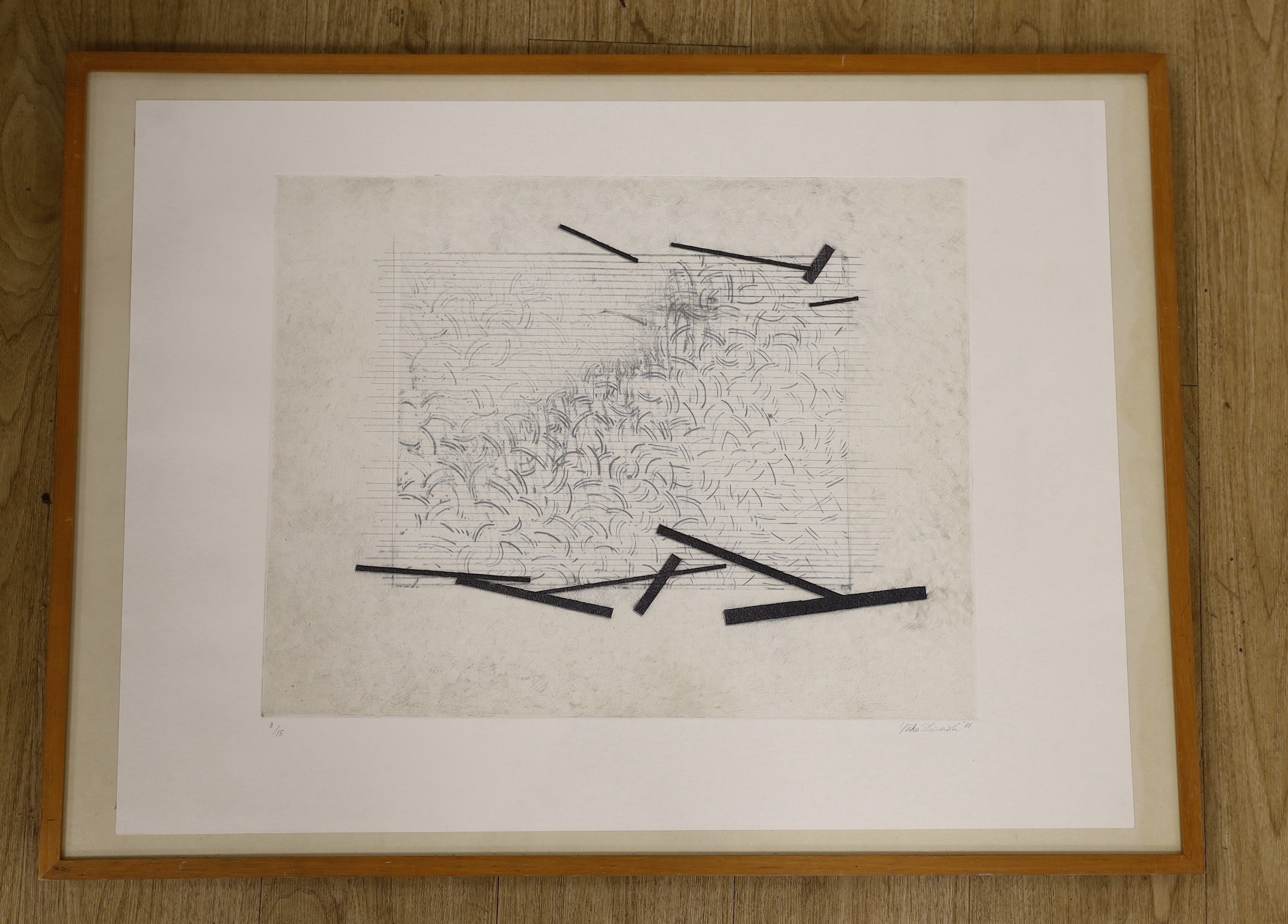 Yuko Shiraishi (Japanese 1956-), limited edition print, Untitled, signed in pencil and dated '81, 8/15, the sheet 57 x 76.5cm